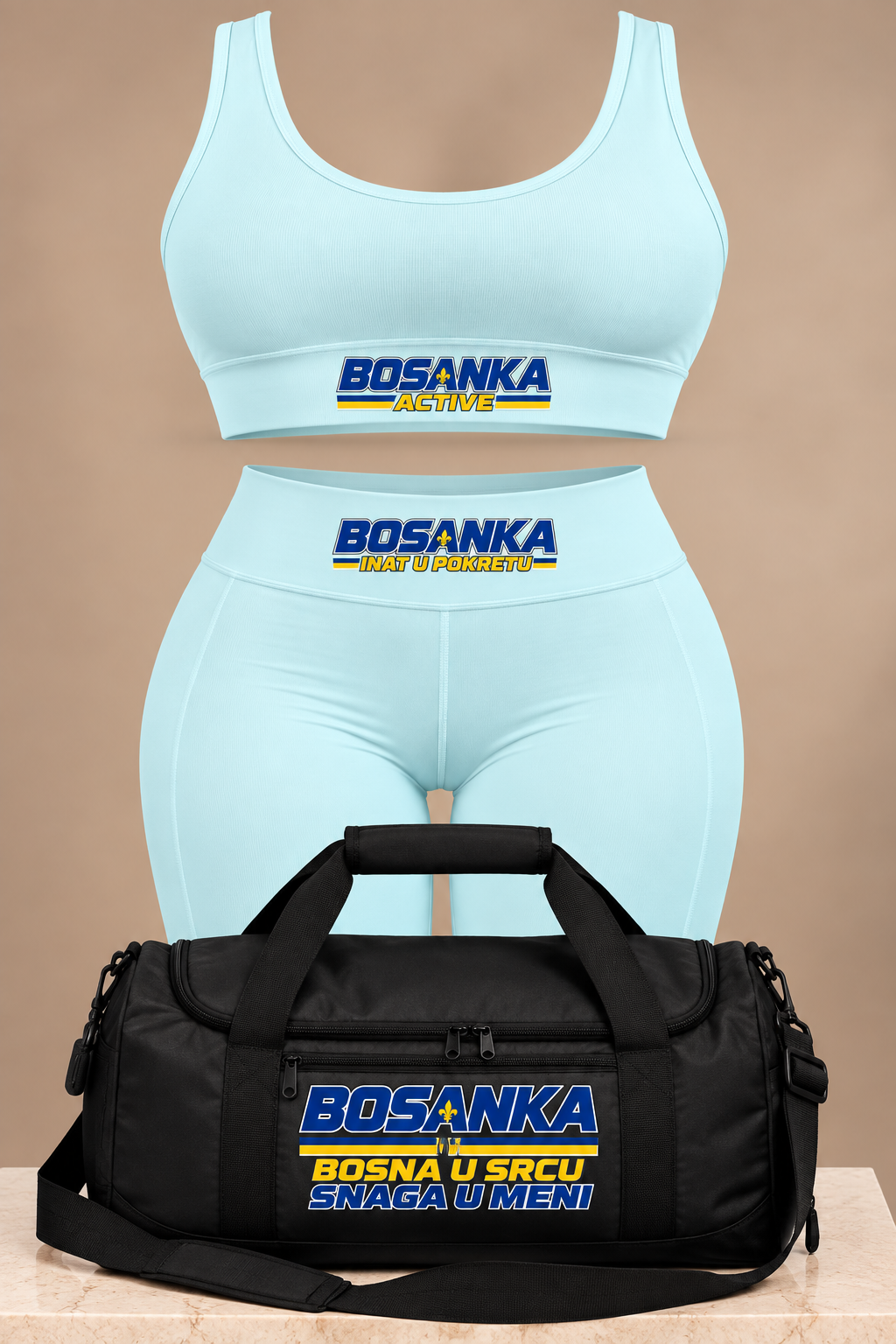BOSANKA ACTIVE Set – Sport-BH, Leggings & Sporttasche