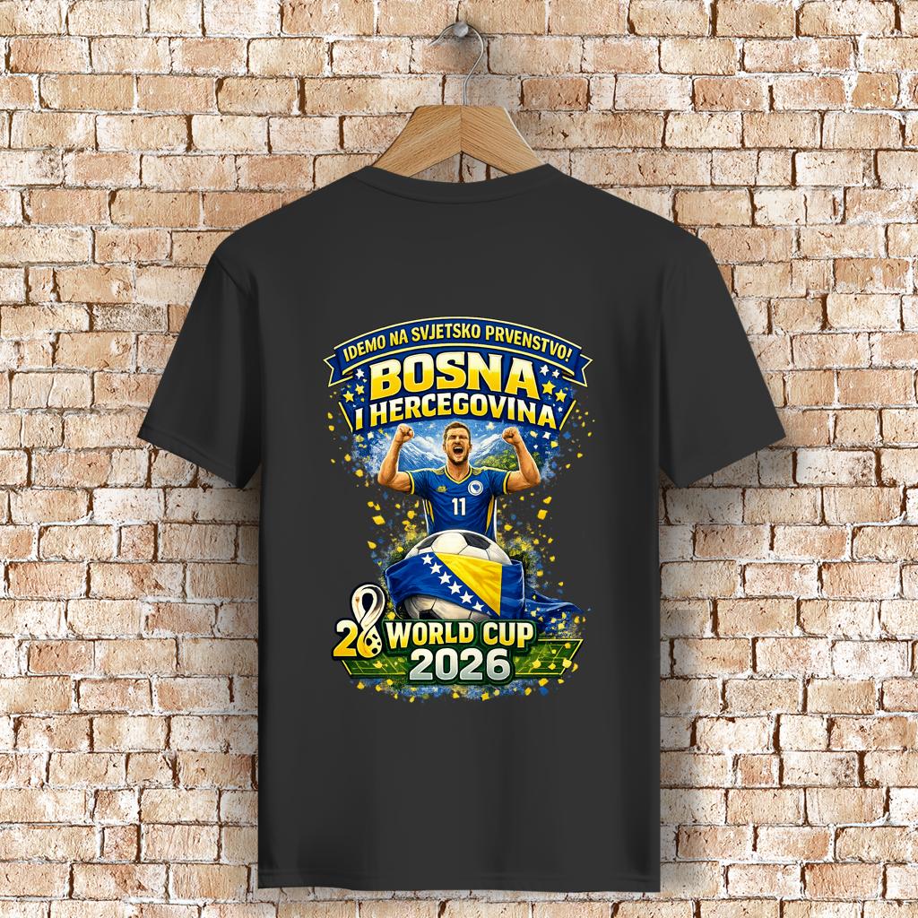 Muška premium majica od organskog pamuka – Bosna | Dizajn 01 | Štampa na leđima