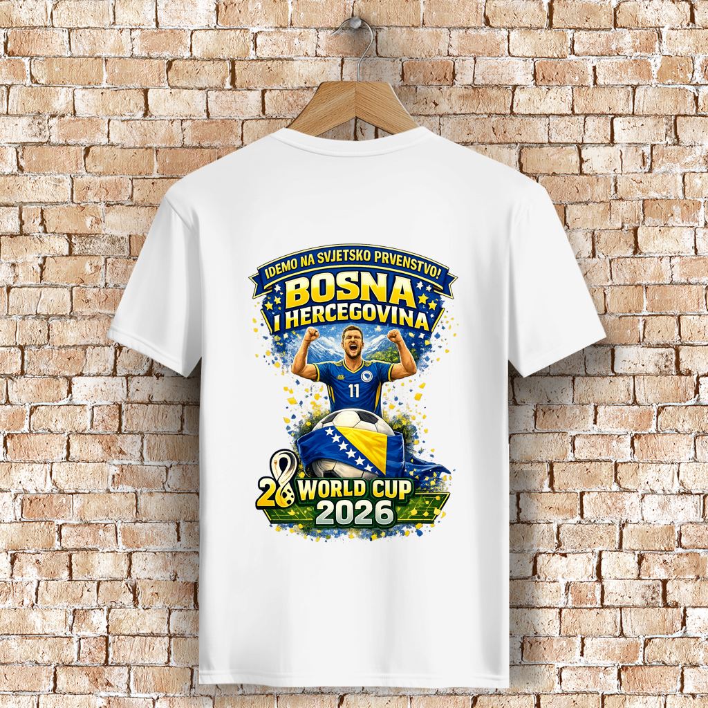 Muška premium majica od organskog pamuka – Bosna | Dizajn 01 | Štampa na leđima