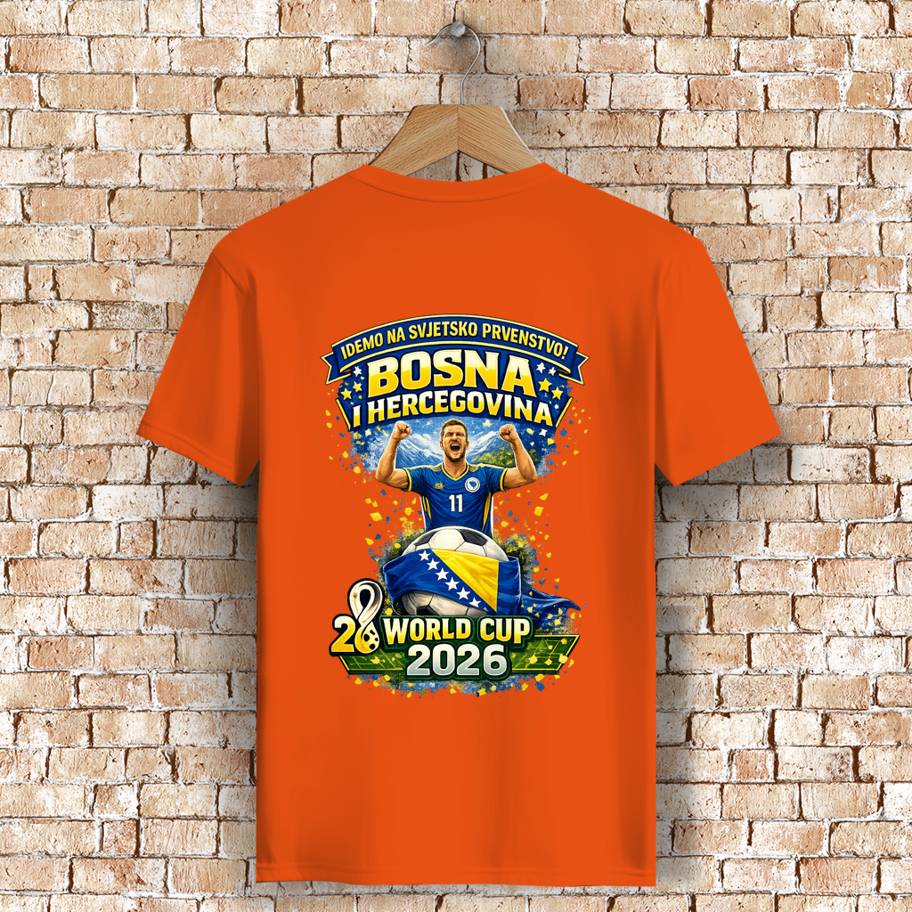 Muška premium majica od organskog pamuka – Bosna | Dizajn 01 | Štampa na leđima