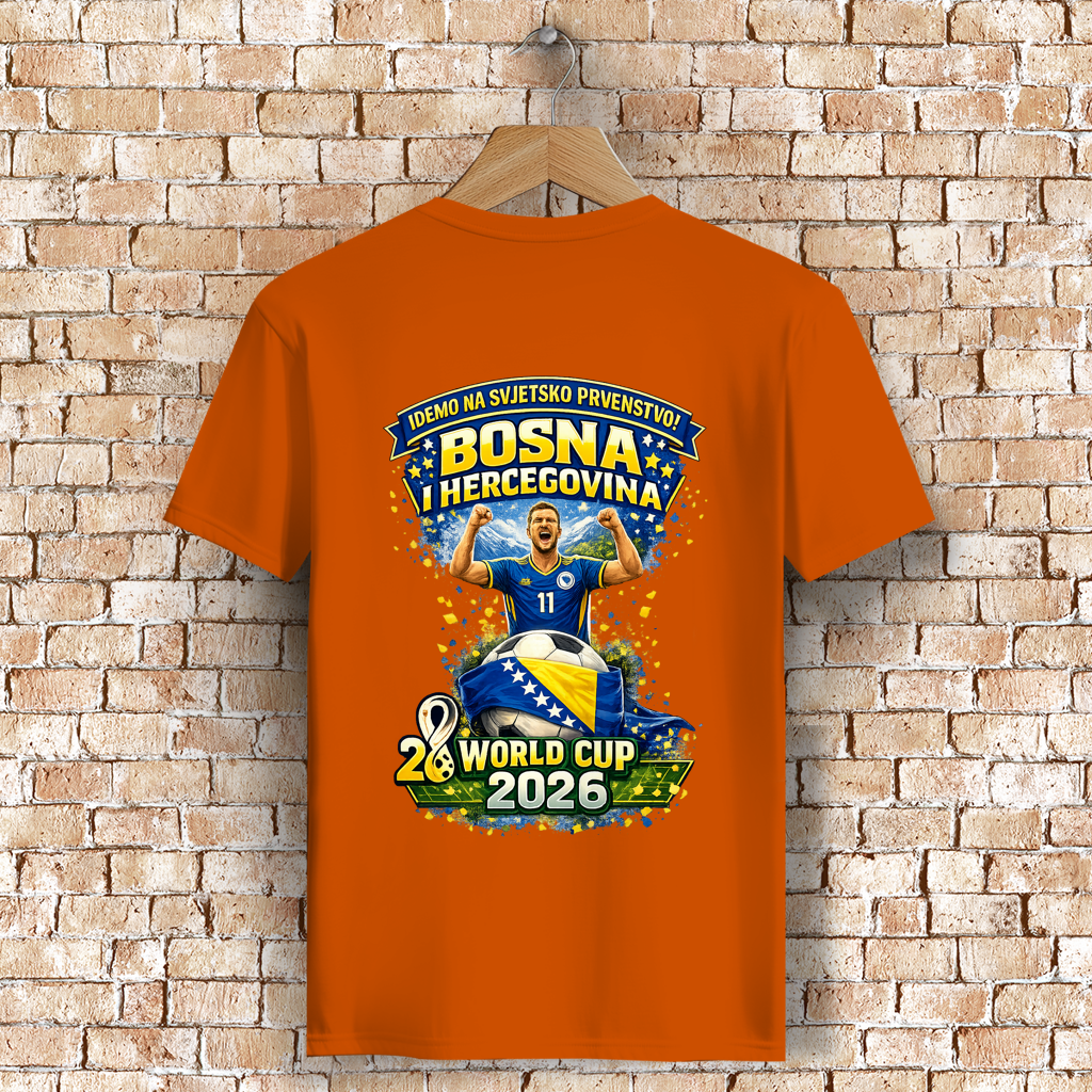 Muška premium majica od organskog pamuka – Bosna | Dizajn 01 | Štampa na leđima