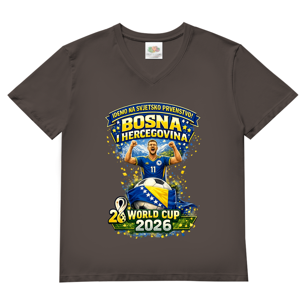 Men's Basic V-Neck T-Shirt - Bosnia | Design 01 | Front Print