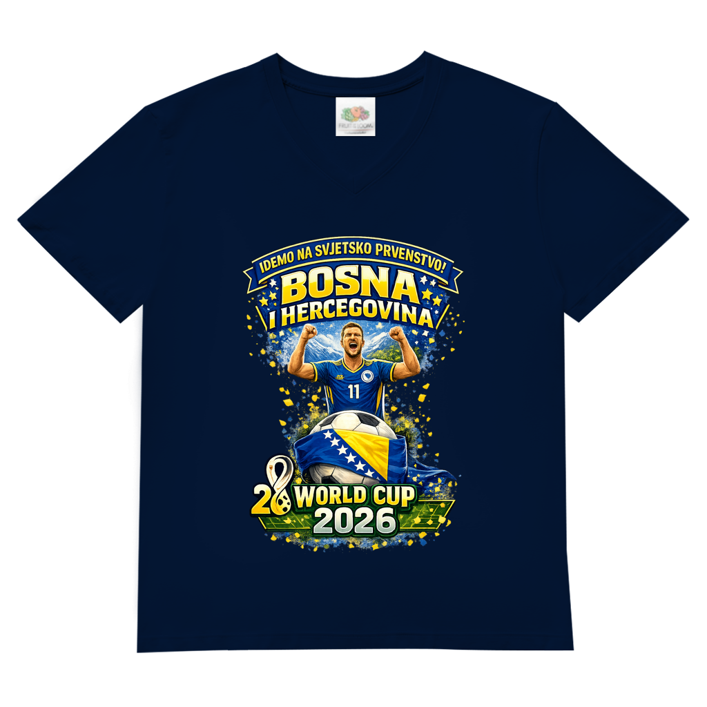 Men's Basic V-Neck T-Shirt - Bosnia | Design 01 | Front Print