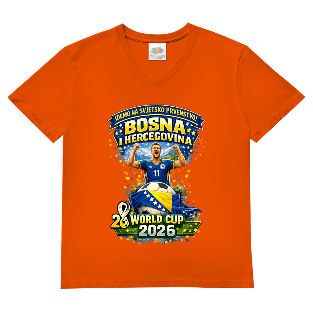 Men's Basic V-Neck T-Shirt - Bosnia | Design 01 | Front Print