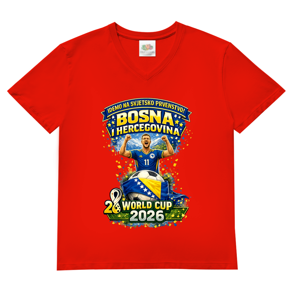 Men's Basic V-Neck T-Shirt - Bosnia | Design 01 | Front Print