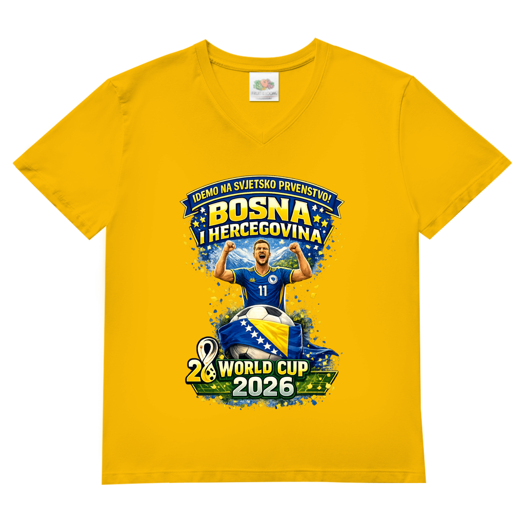 Men's Basic V-Neck T-Shirt - Bosnia | Design 01 | Front Print