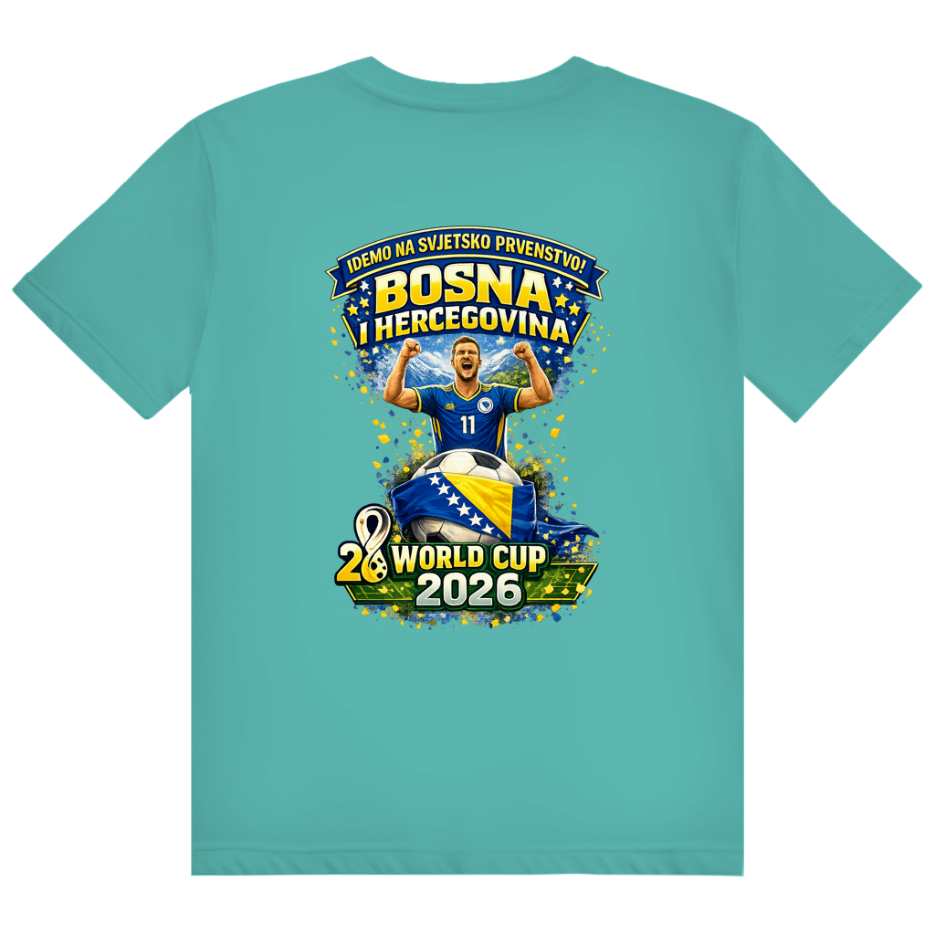 Muška Heavy Cotton majica – Bosna | Dizajn 01 | Print na leđima