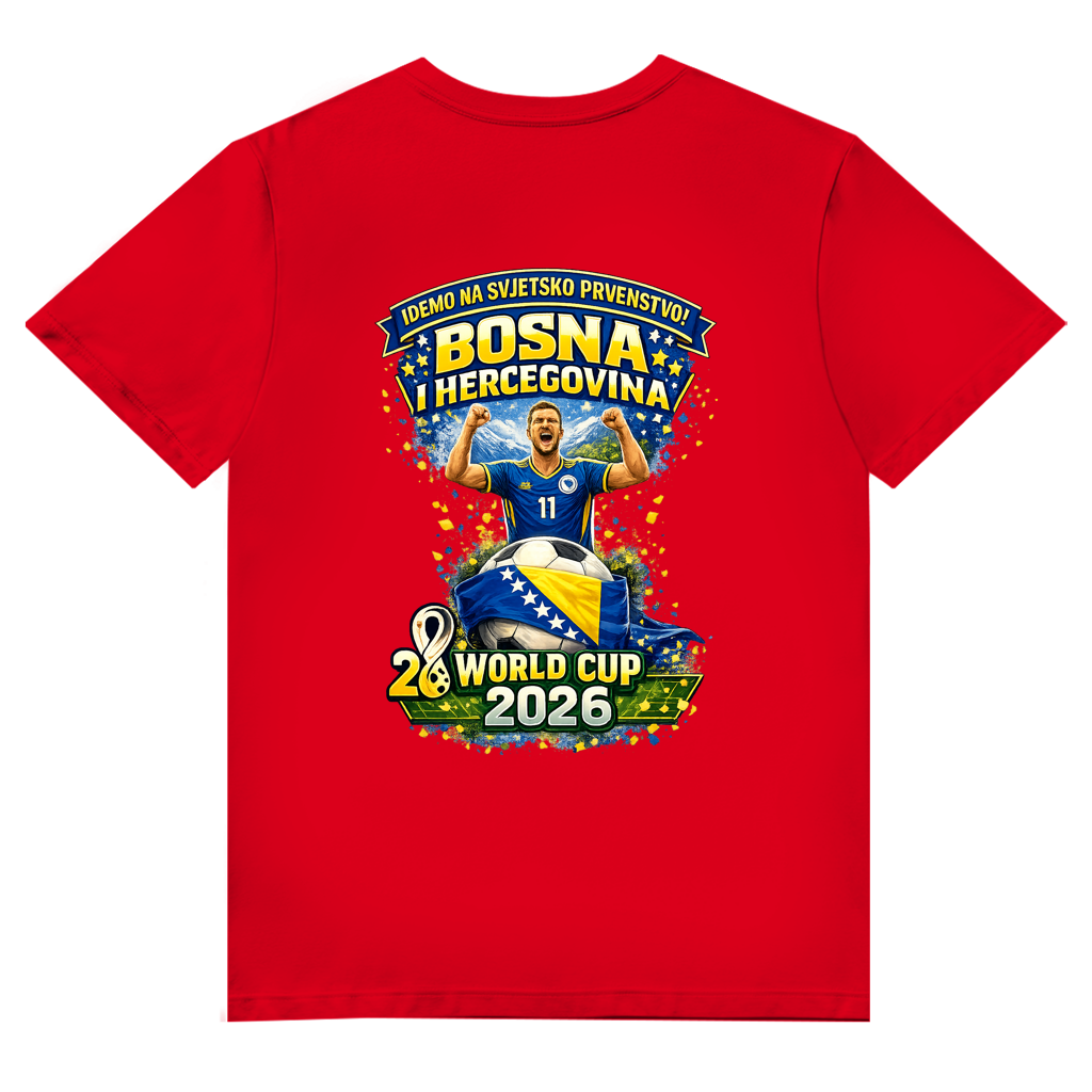 Herren Premium Bio V-Neck T-Shirt – Bosnien | Design 01 | Rückenprint