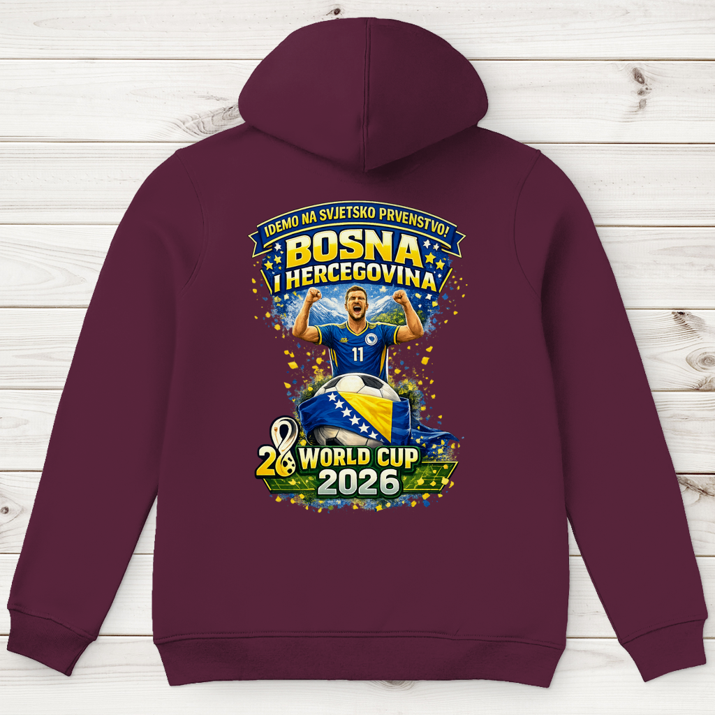 Men's Premium Organic Hoodie – Bosnia | Design 01 | Back Print
