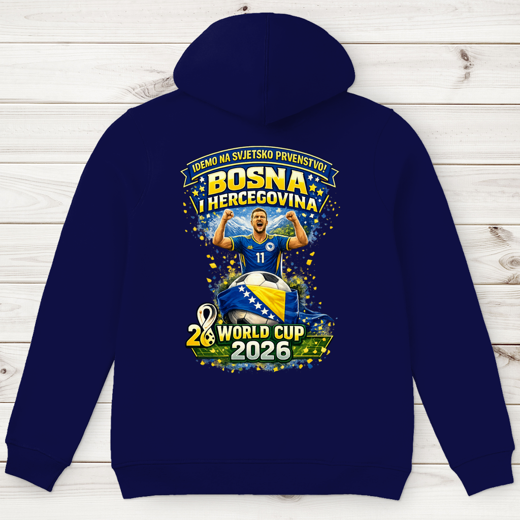 Men's Premium Organic Hoodie – Bosnia | Design 01 | Back Print