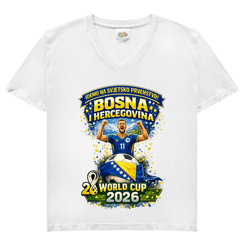 Women's Basic V-Neck T-Shirt – Bosnia | Design 01 | Front Print