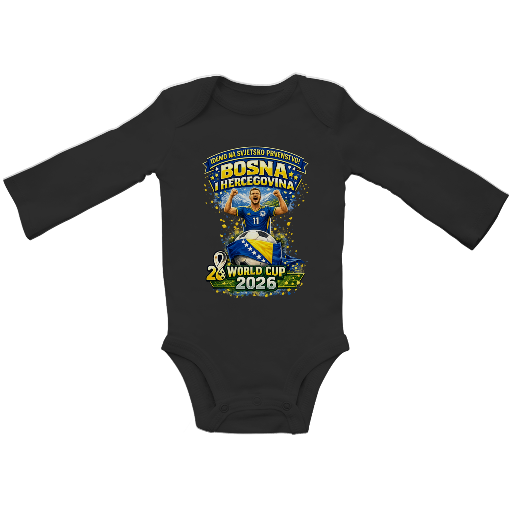 Baby Bio Long-Sleeve Bodysuit – We're going to the World Cup | Front Print