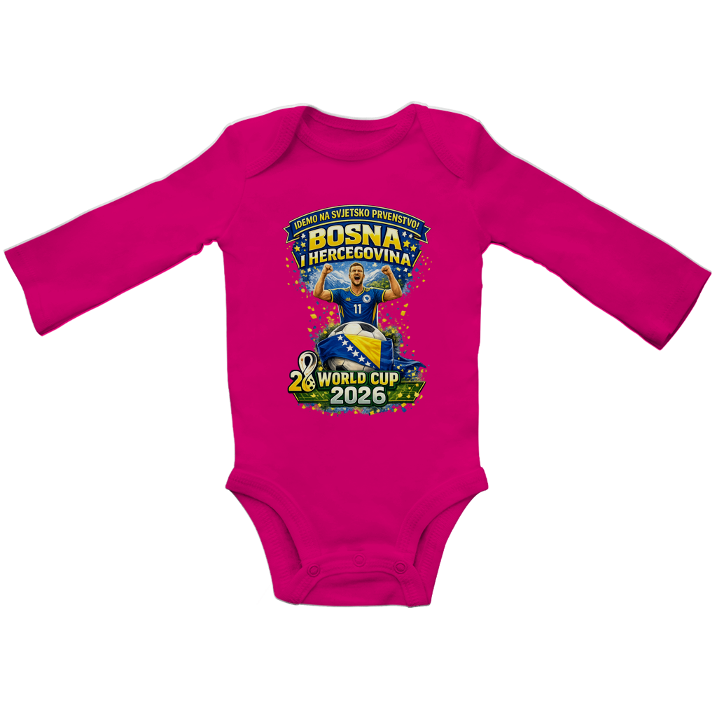 Baby Bio Long-Sleeve Bodysuit – We're going to the World Cup | Front Print