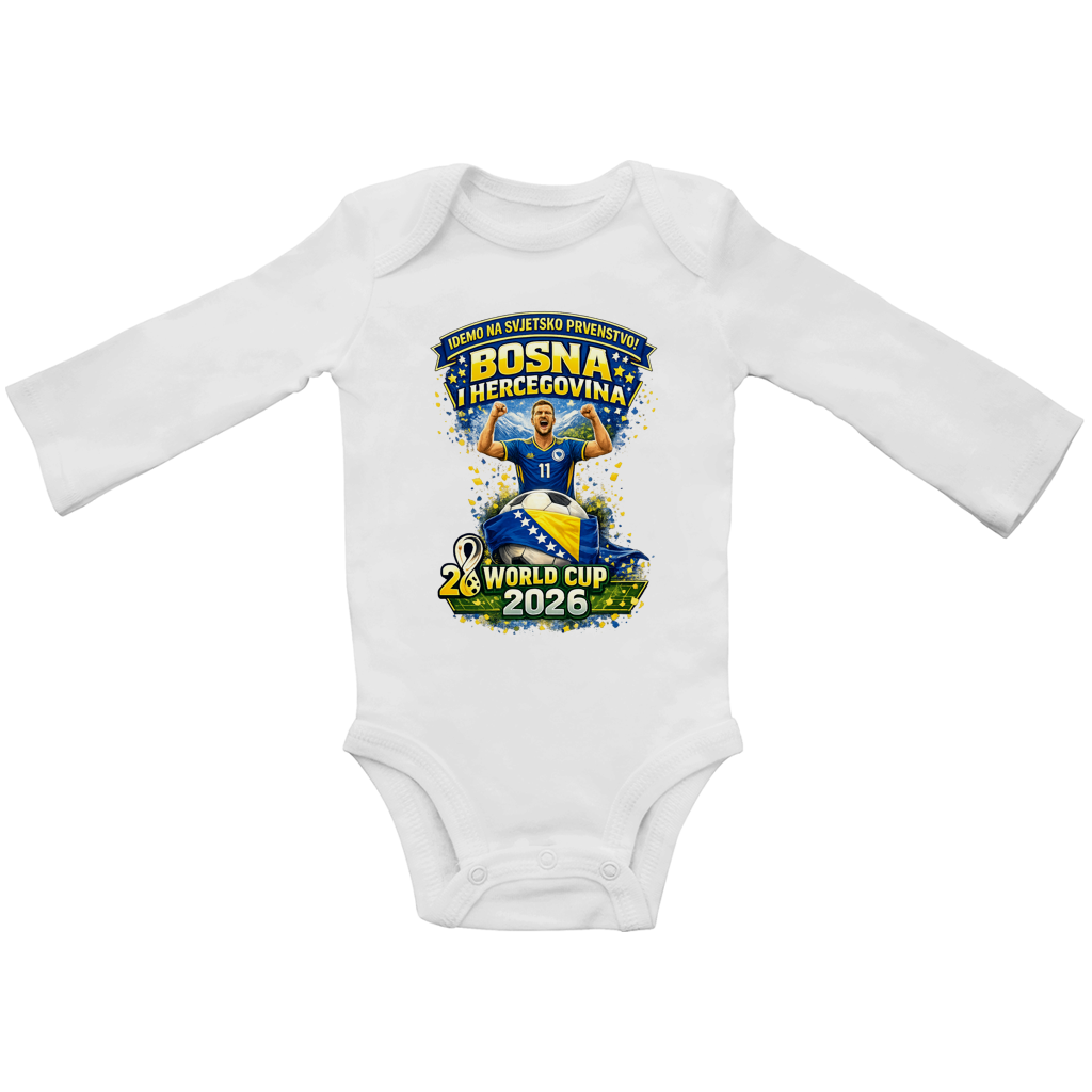 Baby Bio Long-Sleeve Bodysuit – We're going to the World Cup | Front Print