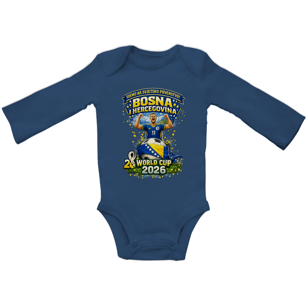 Baby Bio Long-Sleeve Bodysuit – We're going to the World Cup | Front Print