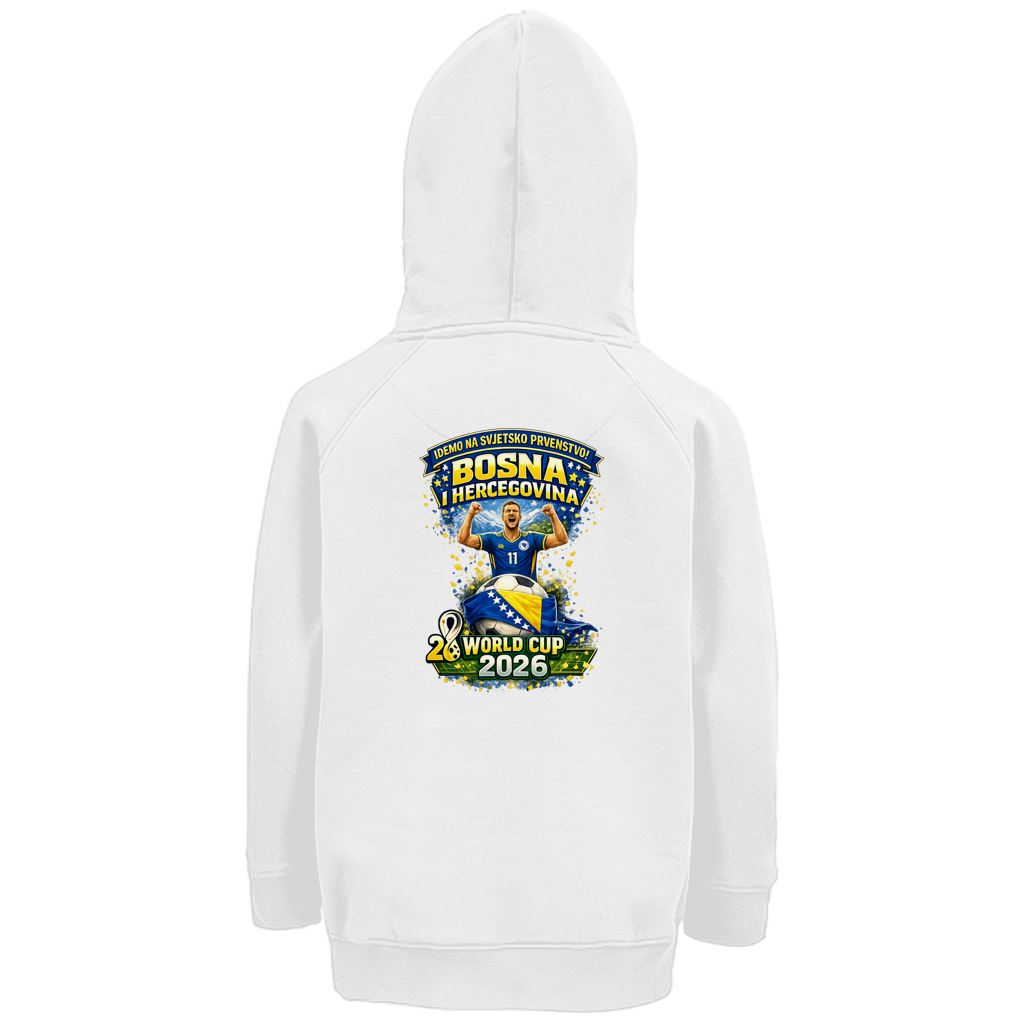 Kinder Premium Bio Hoodie – Bosnien | Design 01 | Rückenprint