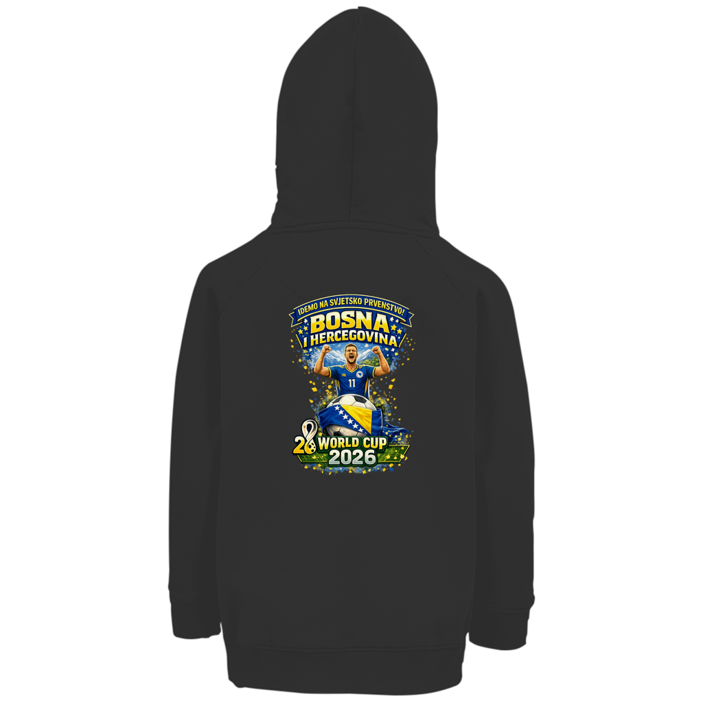 Kinder Premium Bio Hoodie – Bosnien | Design 01 | Rückenprint
