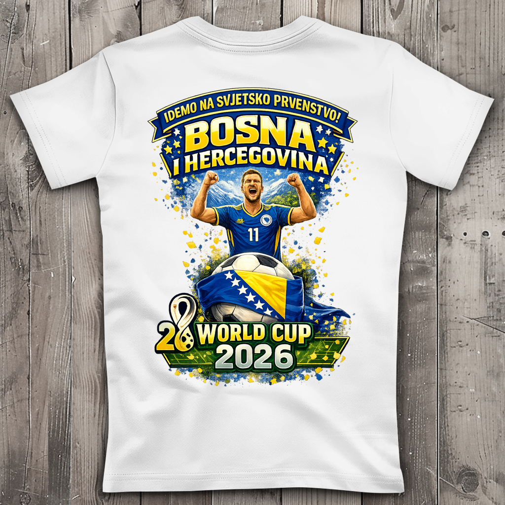 Ženska Premium majica s V-izrezom – Bosna | Dizajn 01 | Print na leđima