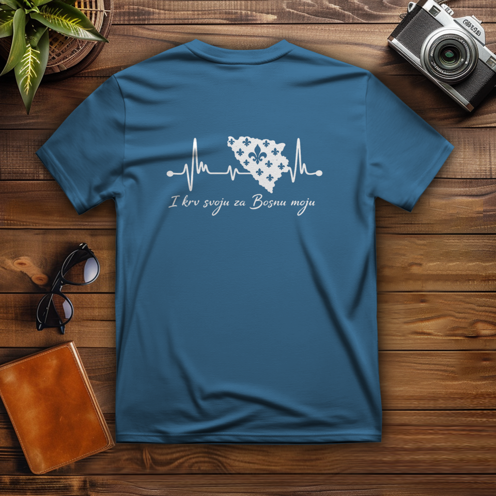 Herren T-Shirt Bosnien – Bosna Herzschlag | Rückenprint