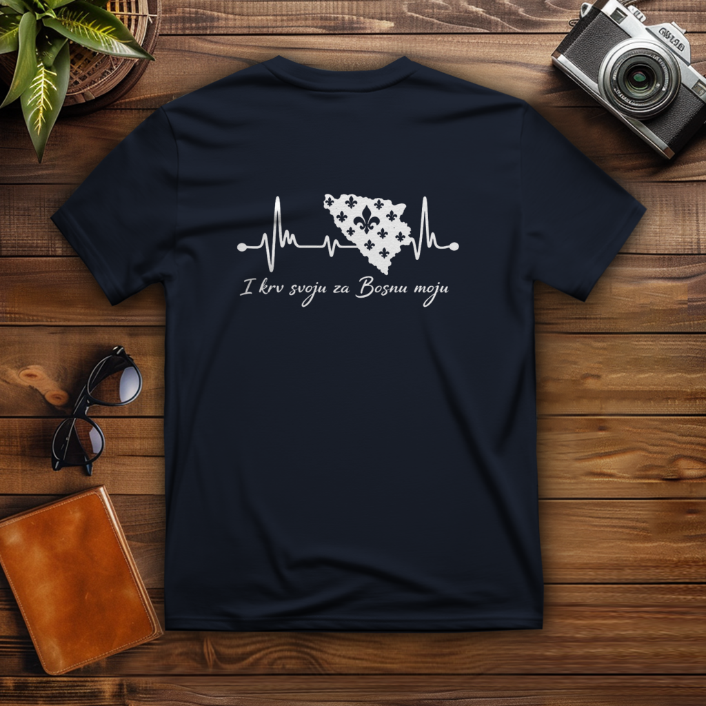 Muška majica Bosna – otkucaji srca Bosne | Otisak na leđima