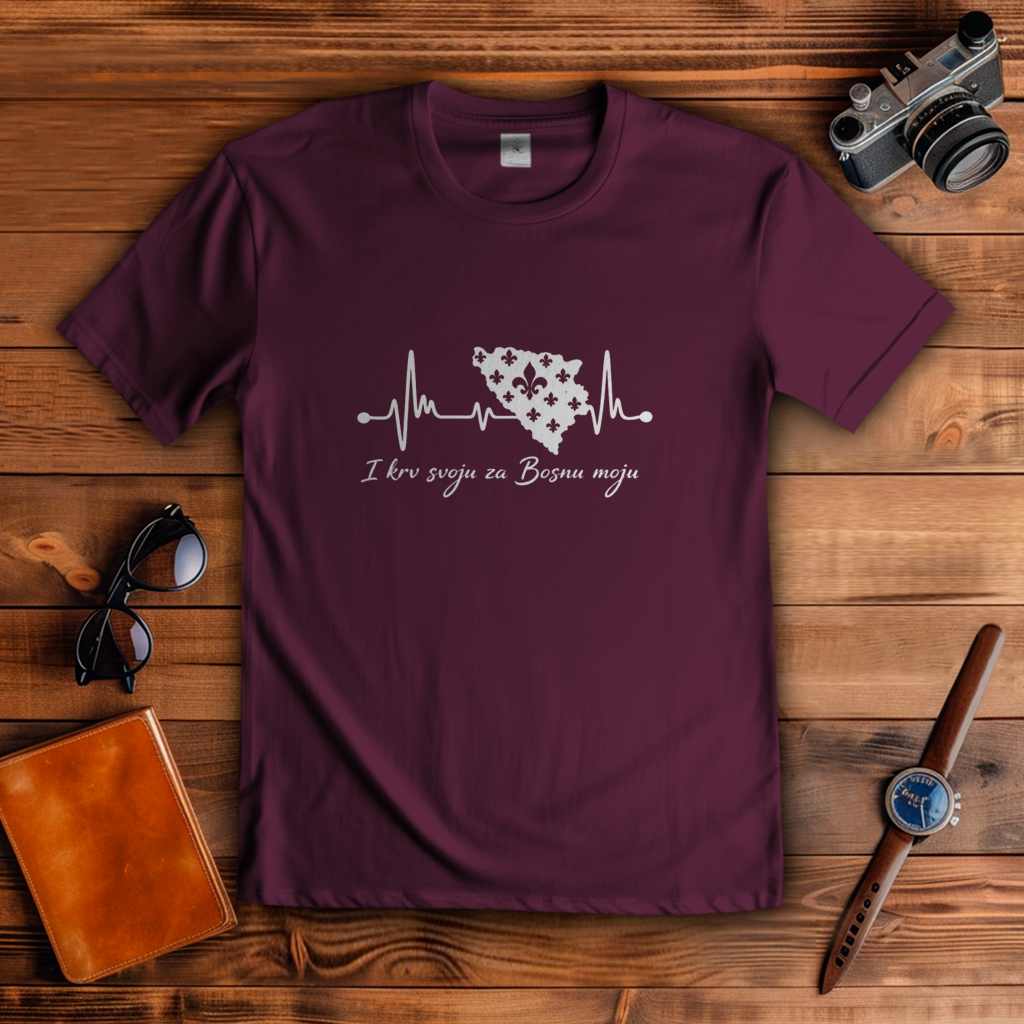 Herren T-Shirt Bosnien – Bosna Herzschlag |  Frontprint