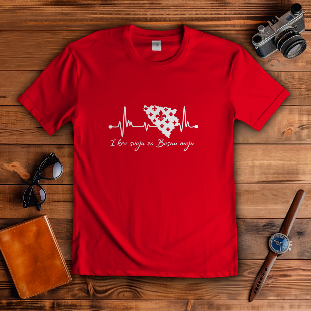 Herren T-Shirt Bosnien – Bosna Herzschlag |  Frontprint