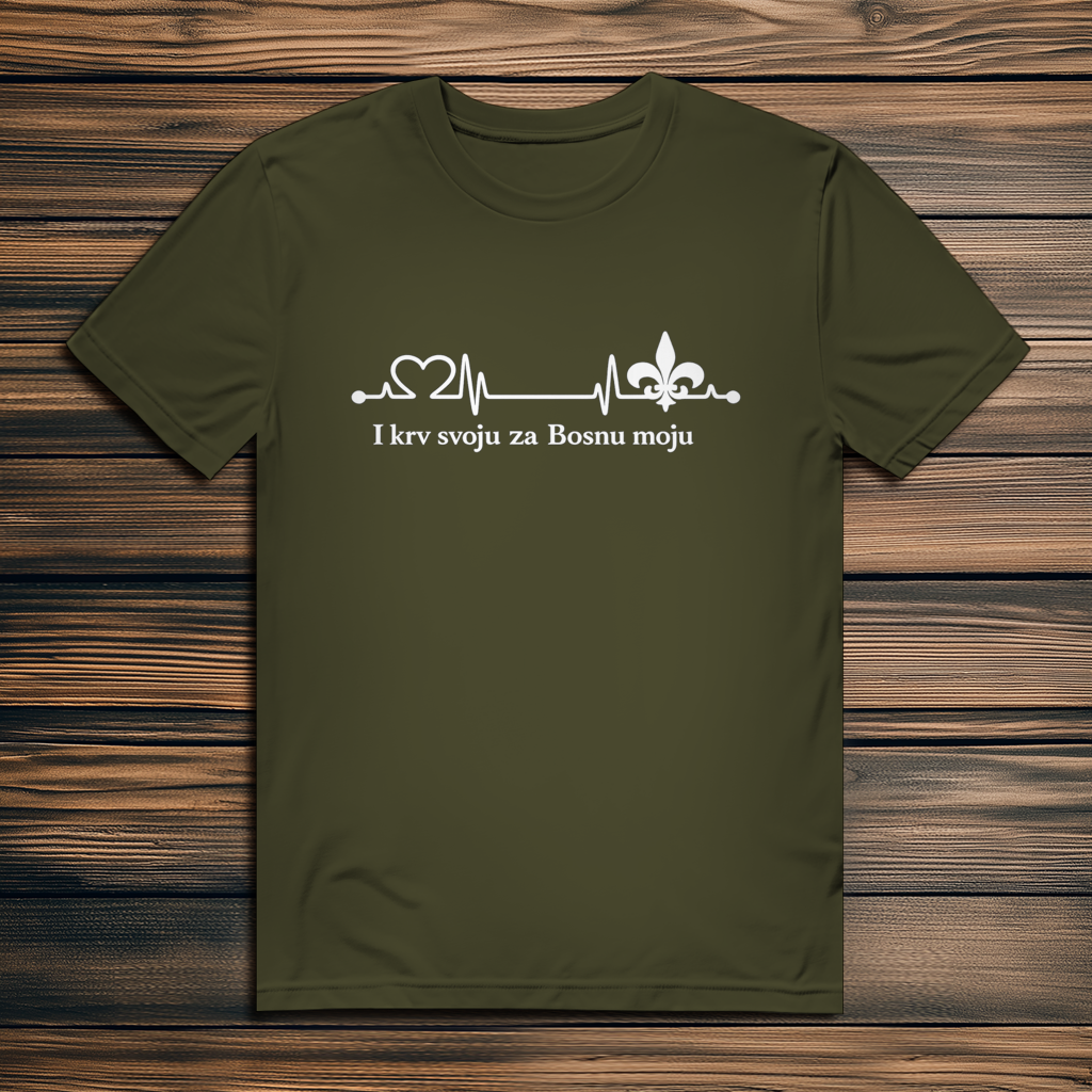 Herren Premium Bio T-Shirt – Za Bosnu Moju | Frontprint
