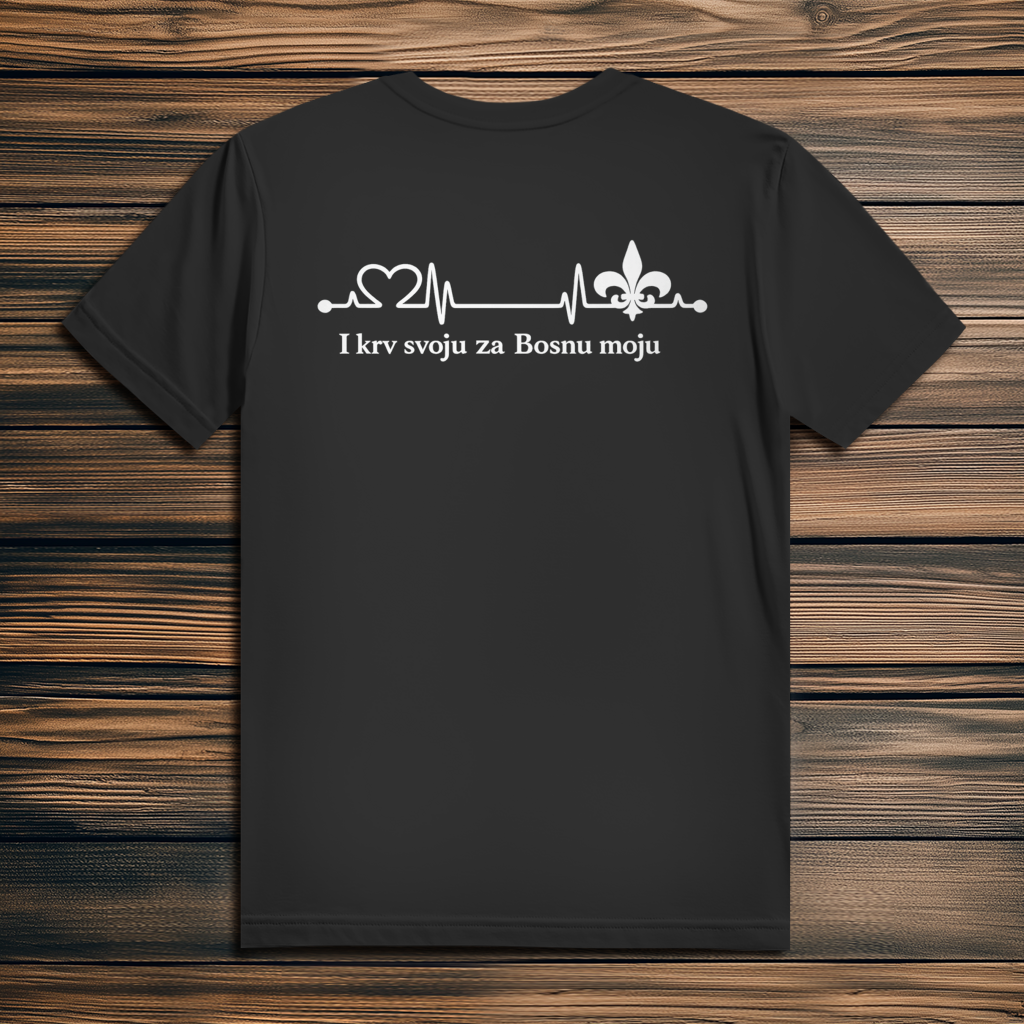 Herren Premium Bio T-Shirt – Za Bosnu Moju | Rückenprint