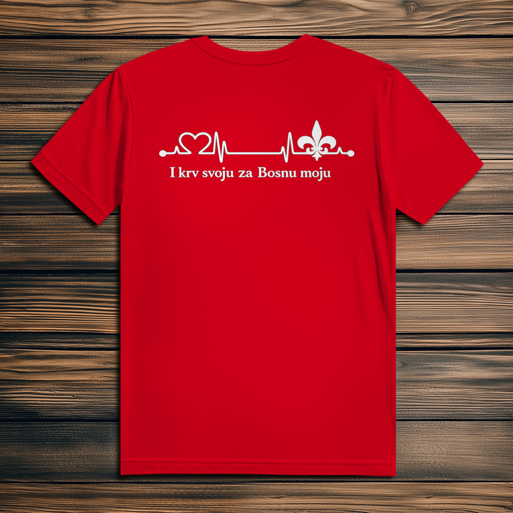 Herren Premium Bio T-Shirt – Za Bosnu Moju | Rückenprint