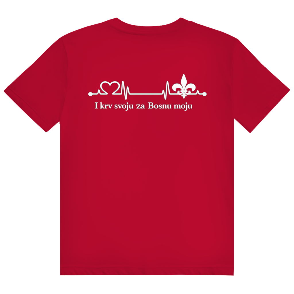 Herren Heavy Cotton T-Shirt – Za Bosnu Moju | Rückenprint