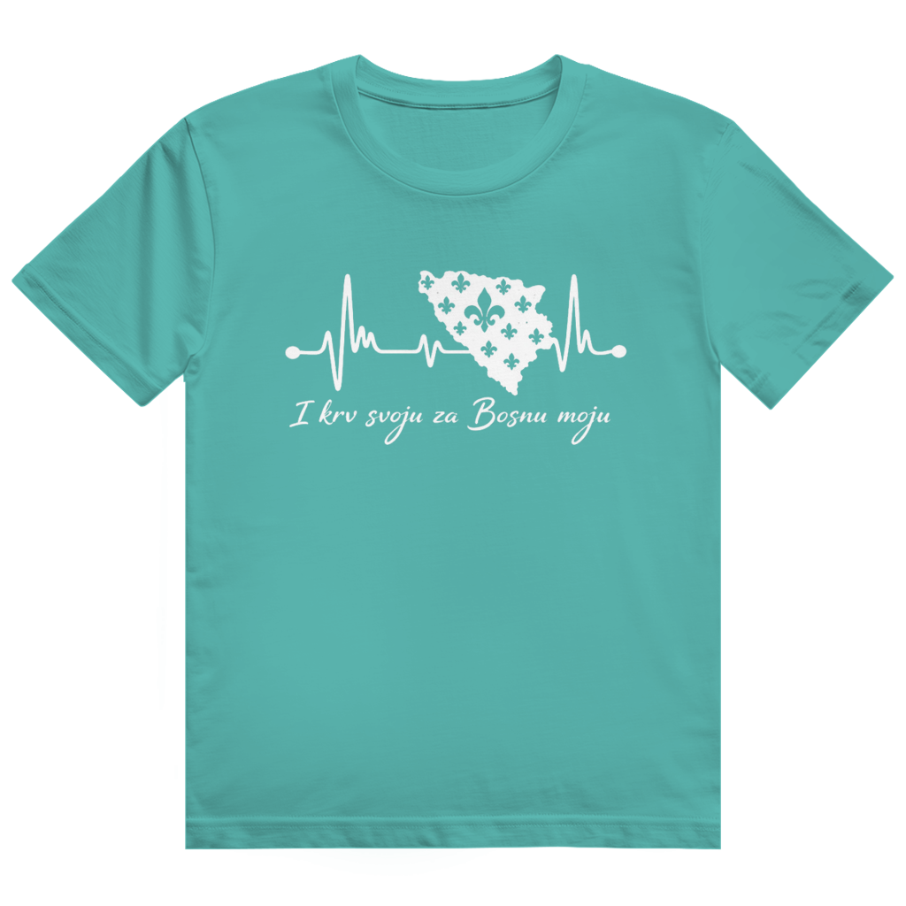 Men's Heavy Cotton T-Shirt Bosnia - Bosna Heartbeat | Front Print