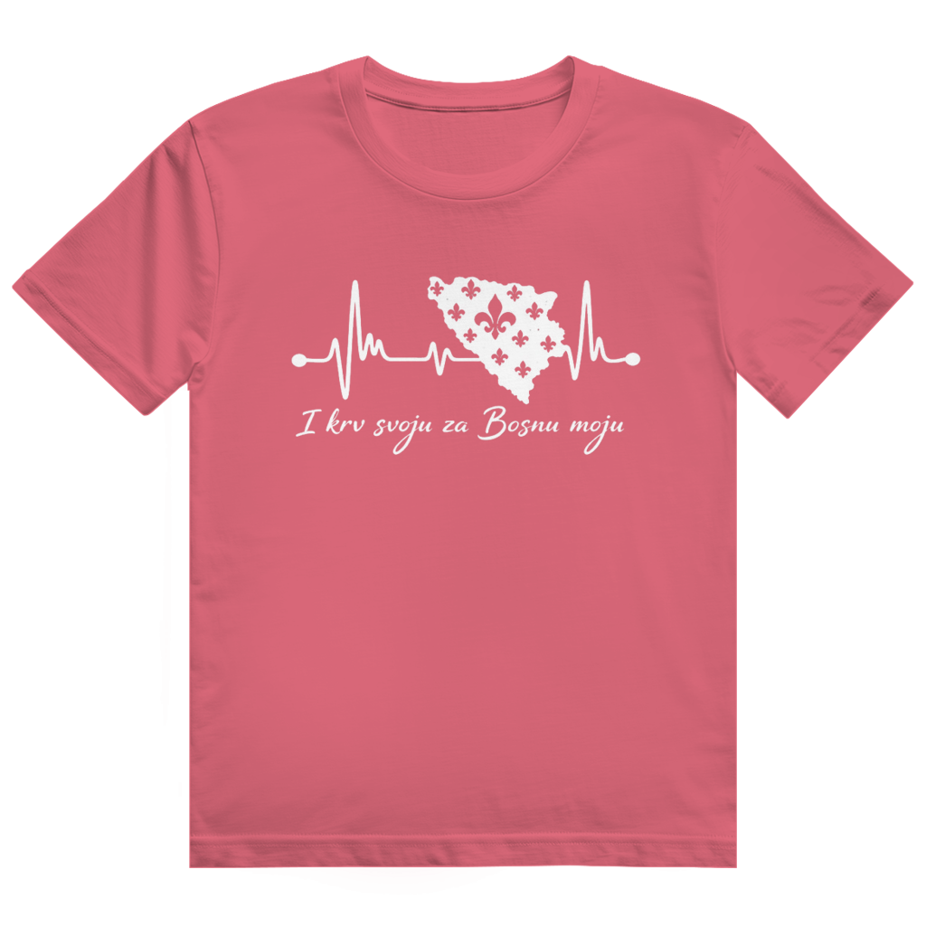 Men's Heavy Cotton T-Shirt Bosnia - Bosna Heartbeat | Front Print
