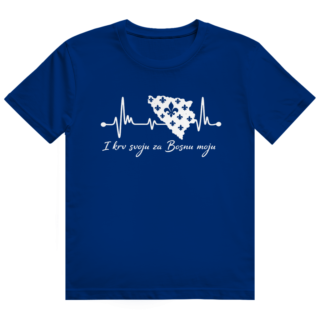 Men's Heavy Cotton T-Shirt Bosnia - Bosna Heartbeat | Front Print