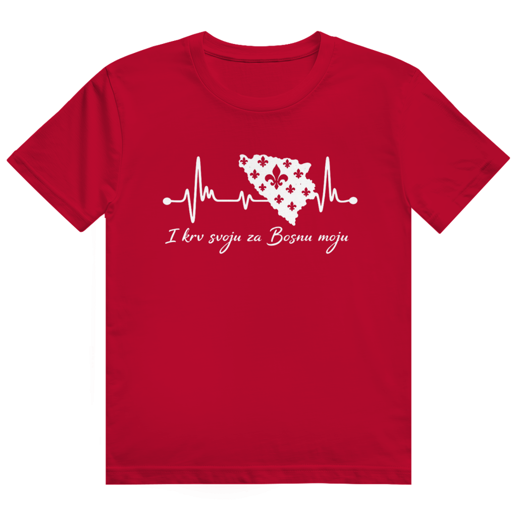 Herren Heavy Cotton T-Shirt Bosnien – Bosna Herzschlag | Frontprint