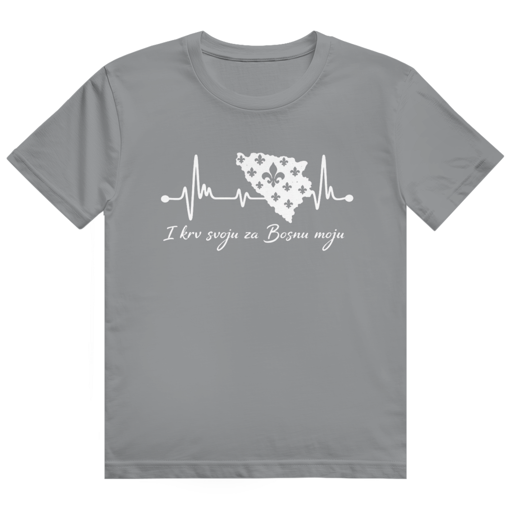 Men's Heavy Cotton T-Shirt Bosnia - Bosna Heartbeat | Front Print