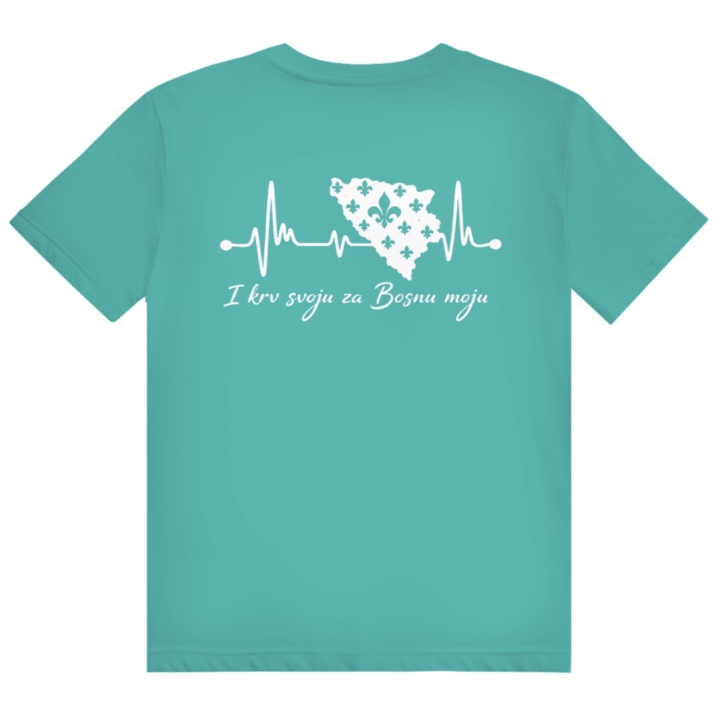Men's Heavy Cotton T-Shirt Bosnia - Bosna Heartbeat | Back Print