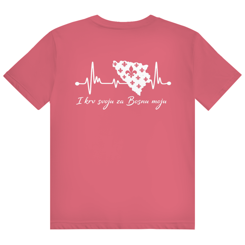 Men's Heavy Cotton T-Shirt Bosnia - Bosna Heartbeat | Back Print