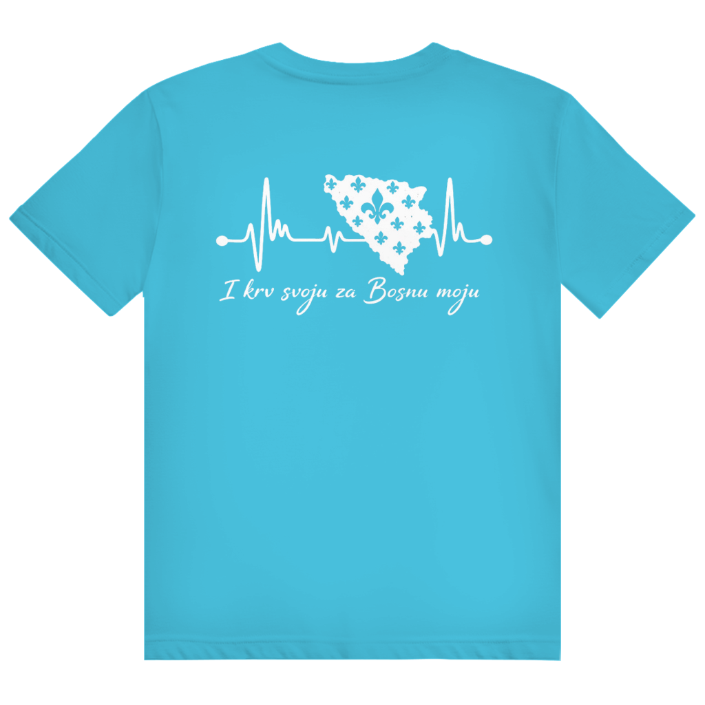 Men's Heavy Cotton T-Shirt Bosnia - Bosna Heartbeat | Back Print