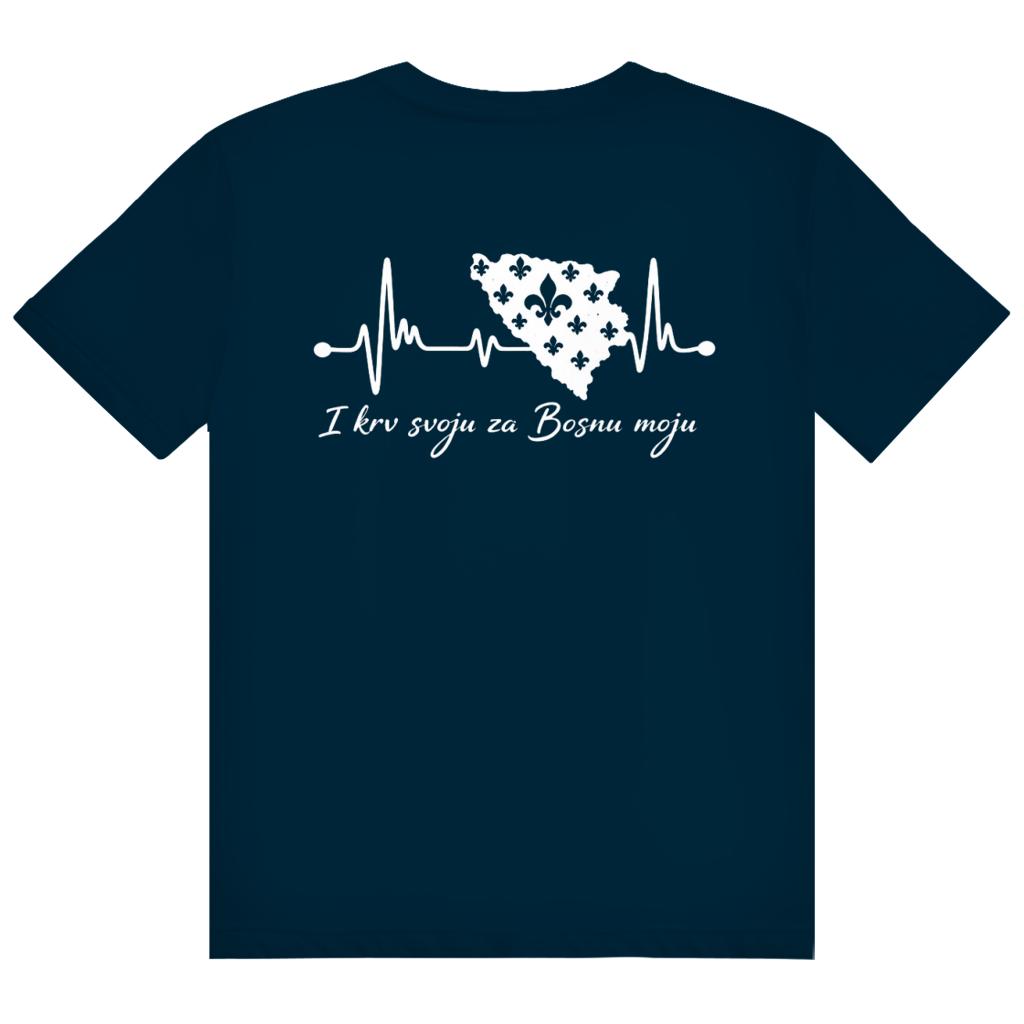 Men's Heavy Cotton T-Shirt Bosnia - Bosna Heartbeat | Back Print