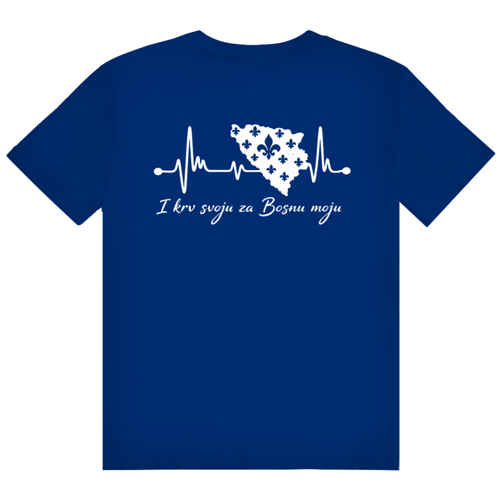 Men's Heavy Cotton T-Shirt Bosnia - Bosna Heartbeat | Back Print