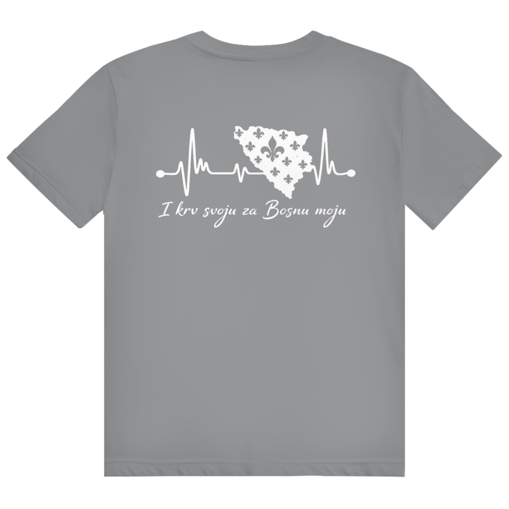Men's Heavy Cotton T-Shirt Bosnia - Bosna Heartbeat | Back Print