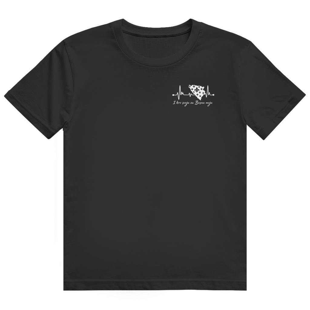 Men's Heavy Cotton T-Shirt Bosnia - Bosna Heartbeat | Left Chest