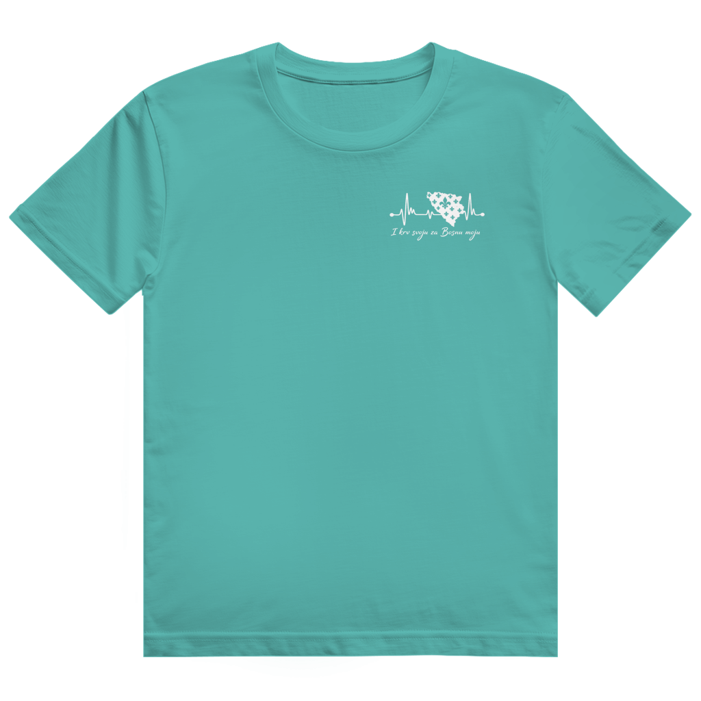 Men's Heavy Cotton T-Shirt Bosnia - Bosna Heartbeat | Left Chest