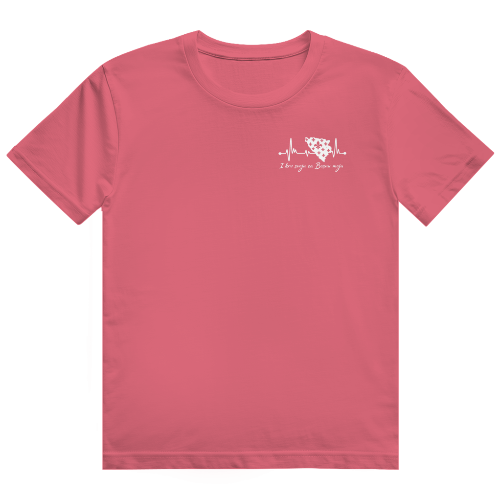 Men's Heavy Cotton T-Shirt Bosnia - Bosna Heartbeat | Left Chest