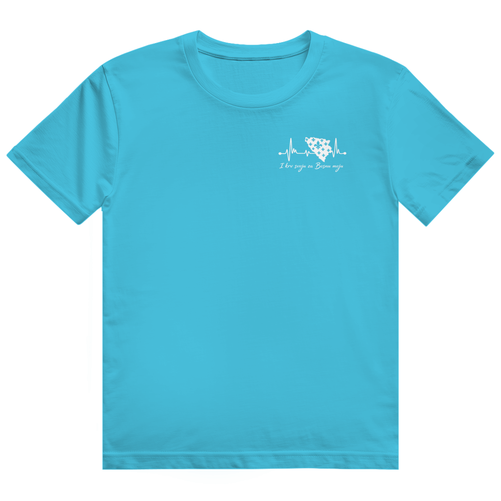 Men's Heavy Cotton T-Shirt Bosnia - Bosna Heartbeat | Left Chest