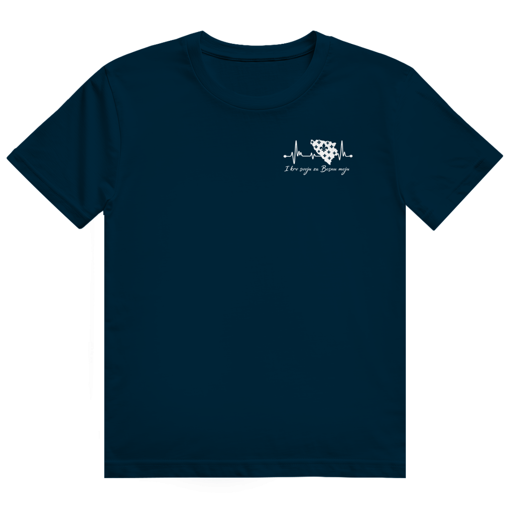 Men's Heavy Cotton T-Shirt Bosnia - Bosna Heartbeat | Left Chest