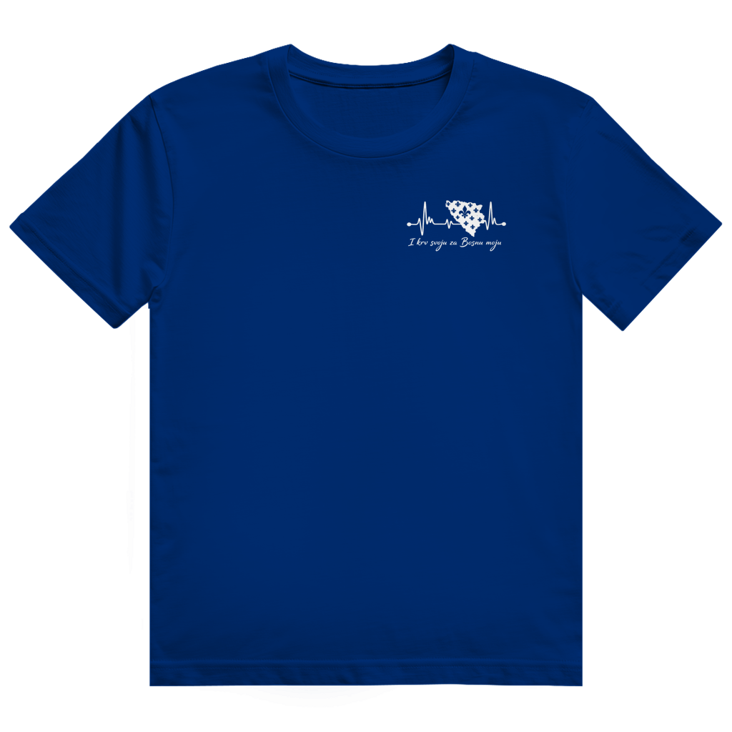 Men's Heavy Cotton T-Shirt Bosnia - Bosna Heartbeat | Left Chest