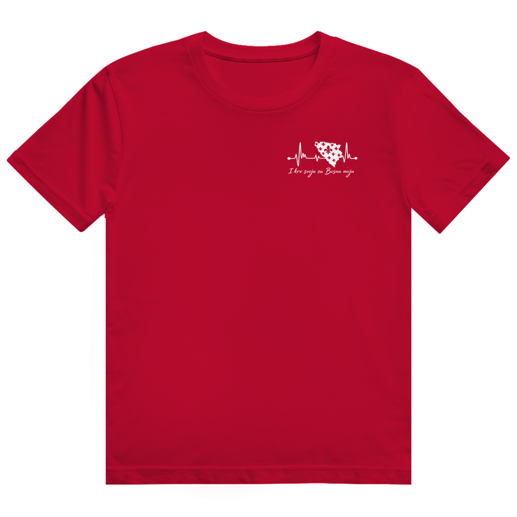 Men's Heavy Cotton T-Shirt Bosnia - Bosna Heartbeat | Left Chest