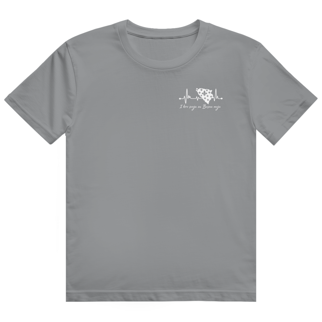 Men's Heavy Cotton T-Shirt Bosnia - Bosna Heartbeat | Left Chest