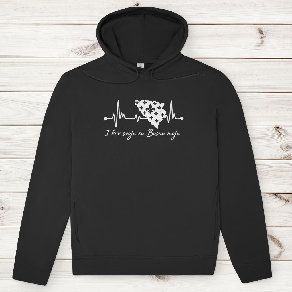 Men's Premium Organic Hoodie Bosnia – Bosna Heartbeat | Front Print